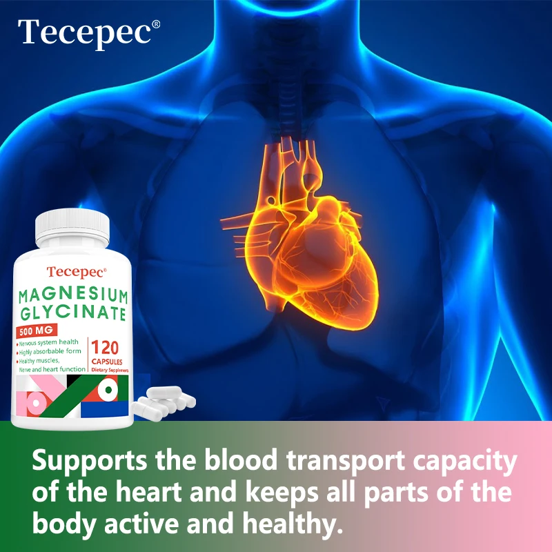 

Magnesium Glycinate Capsules - Supports Relaxation, Calm Mood, Restful Sleep, Muscle Recovery, Bone & Nervous System Health