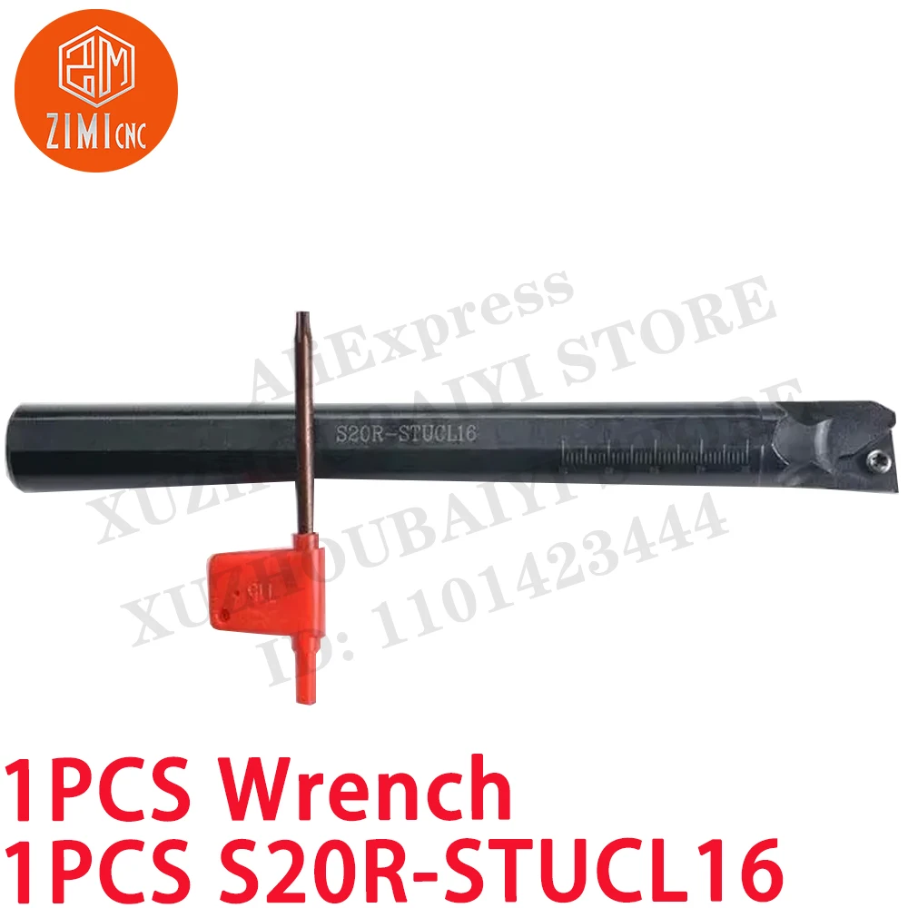 1PC S20R-STUCL16 20*200mm CNC Lathe Internal Turning Tool Holder For TCMT1604 Carbide Insert metal lathe mechanical cutting tool