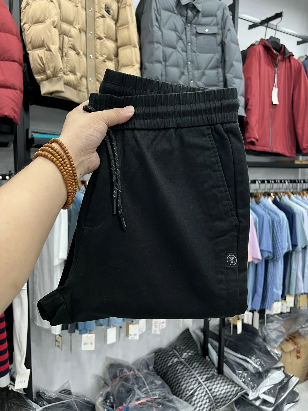 

Casual Cotton Polyester Blend Sports Leisure Pants Men's Fashionable Nine Points Workwear Trousers Breathable Stretchy