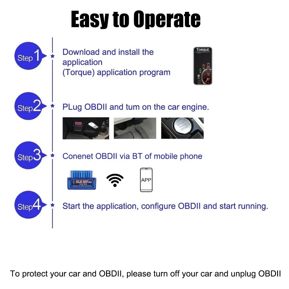 بلوتوث obd2 الماسح الضوئي البسيطة ELM327 V2.1 قارئ الرمز أدوات تشخيص السيارات تحقق محرك مسح كاشف أخطاء السيارة لنظام أندرويد #4