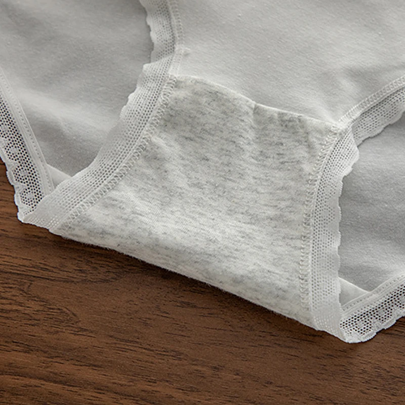 5Pcs Girls Cotton Panties Antibacterial Women Panties White Underwear Sexy Female Lingerie Briefs Solid Color Intimate Pantys