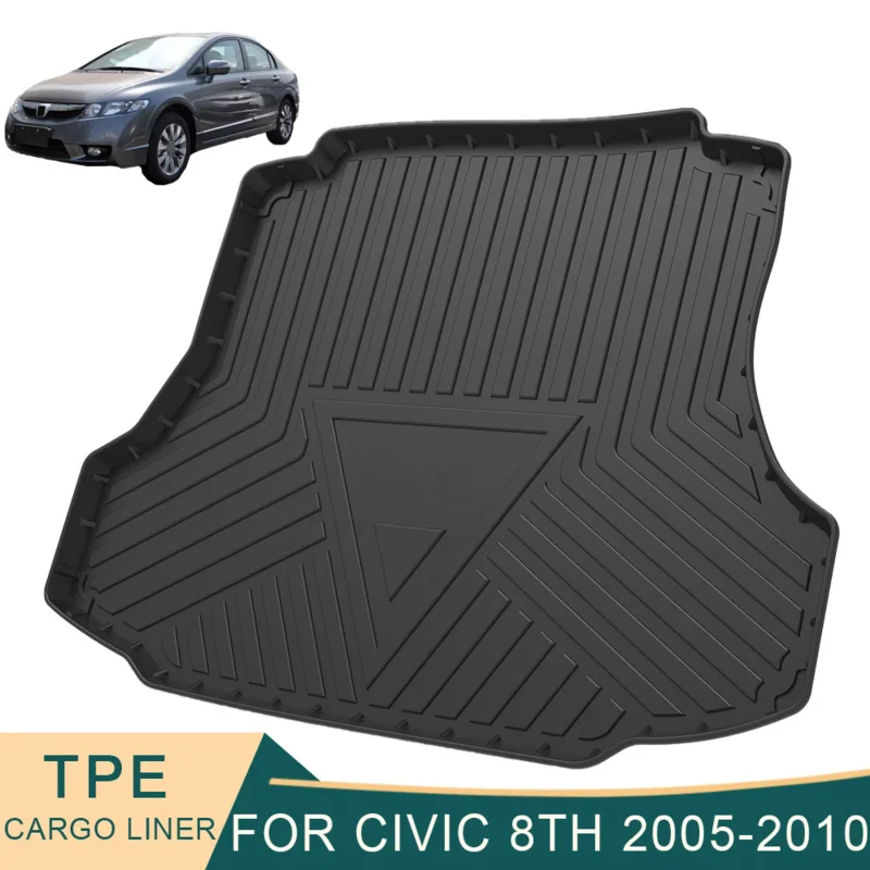 For Honda Civic 8th sedan 2005-2010 auto car cargo liner all-weather non-slip trunk mats boot tray carpet interior accessories