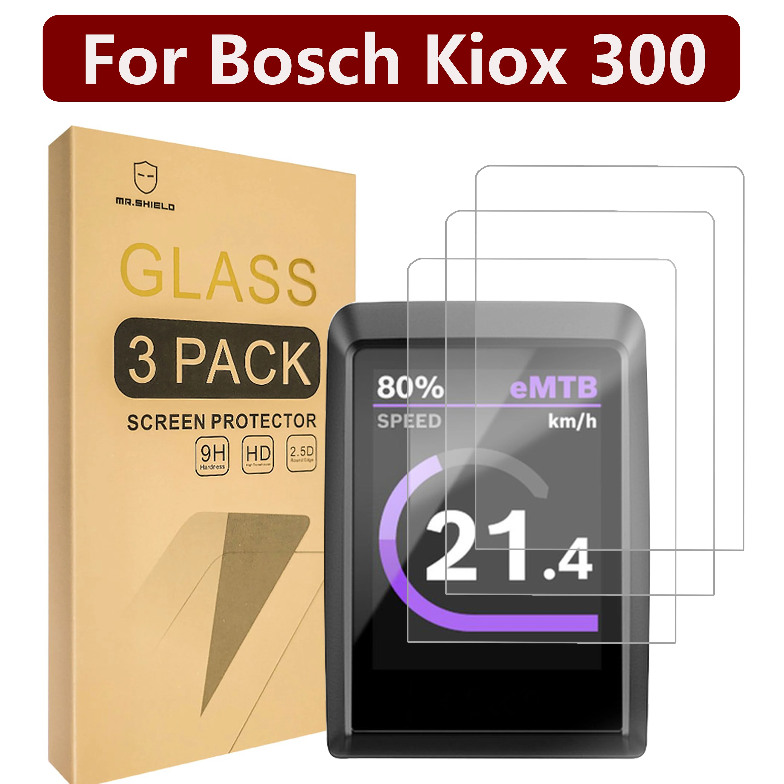 Mr. shield screen protector kompatibel mit Bosch Kiox 300 [gehärtetes glas] [3er Pack] [japan glas mit 9h härte]