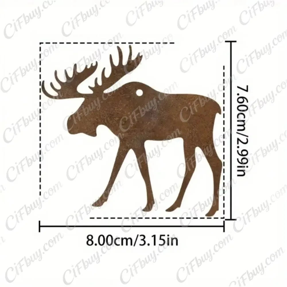 CIFbuy Metal Wall Art Moose Silhouette Cutout Metal Sign Hanging Wall Decor Home Living Room Bedroom Indoor Outdoor Wall Ornamen