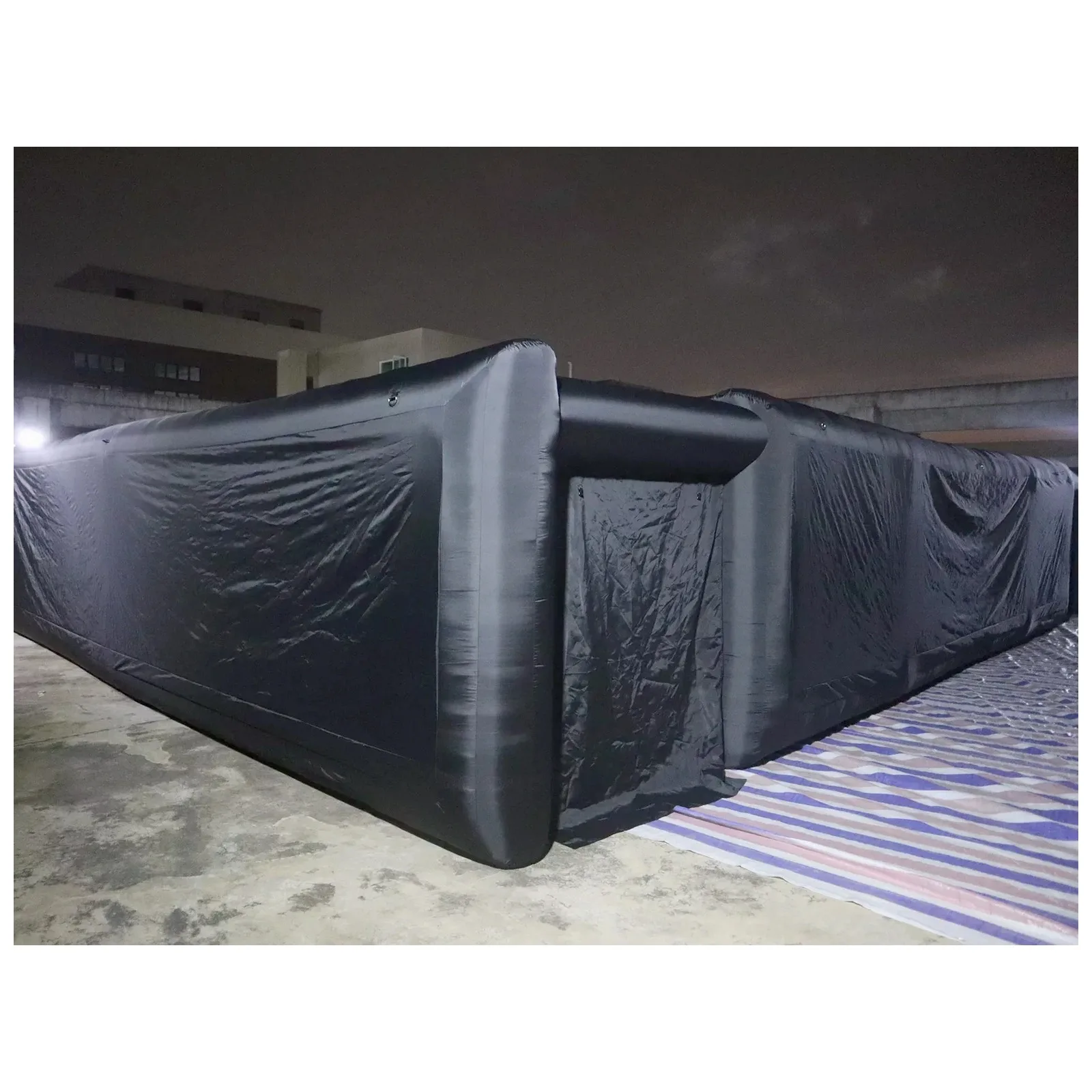 Large Plain Black Inflatable Maze 12X12m 39X39ft with Blower Sports Game Party Events Kids and Adults Outdoor Fun Open Top view 2