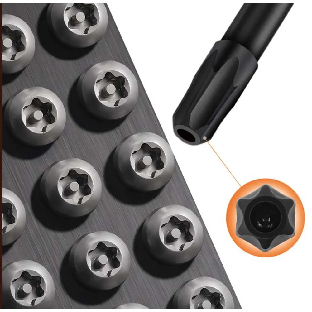 13PCS T7-T40 75mm Magnetic Extension Hollow Security Screwdriver Bits Set For Impact Driver Power Tool Repair Accessories Kit