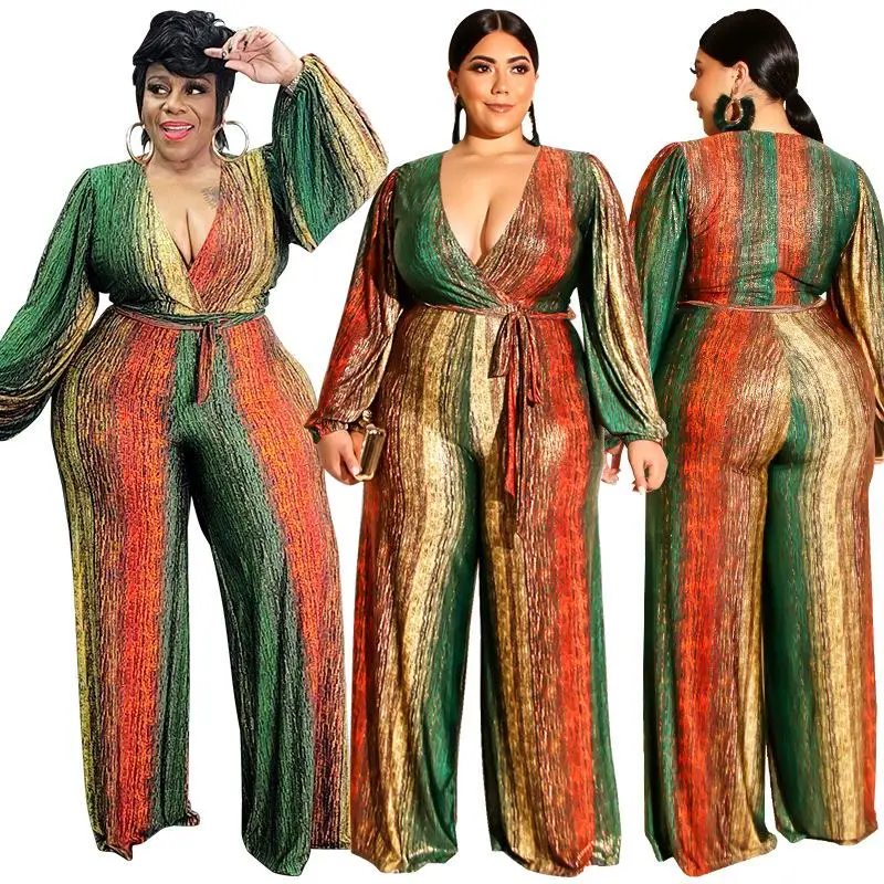 

Женский длинный комбинезон с прямыми штанинами большого размера, длинные брюки из полиэфирного волокна со средней талией, весна 2023, весна 2023