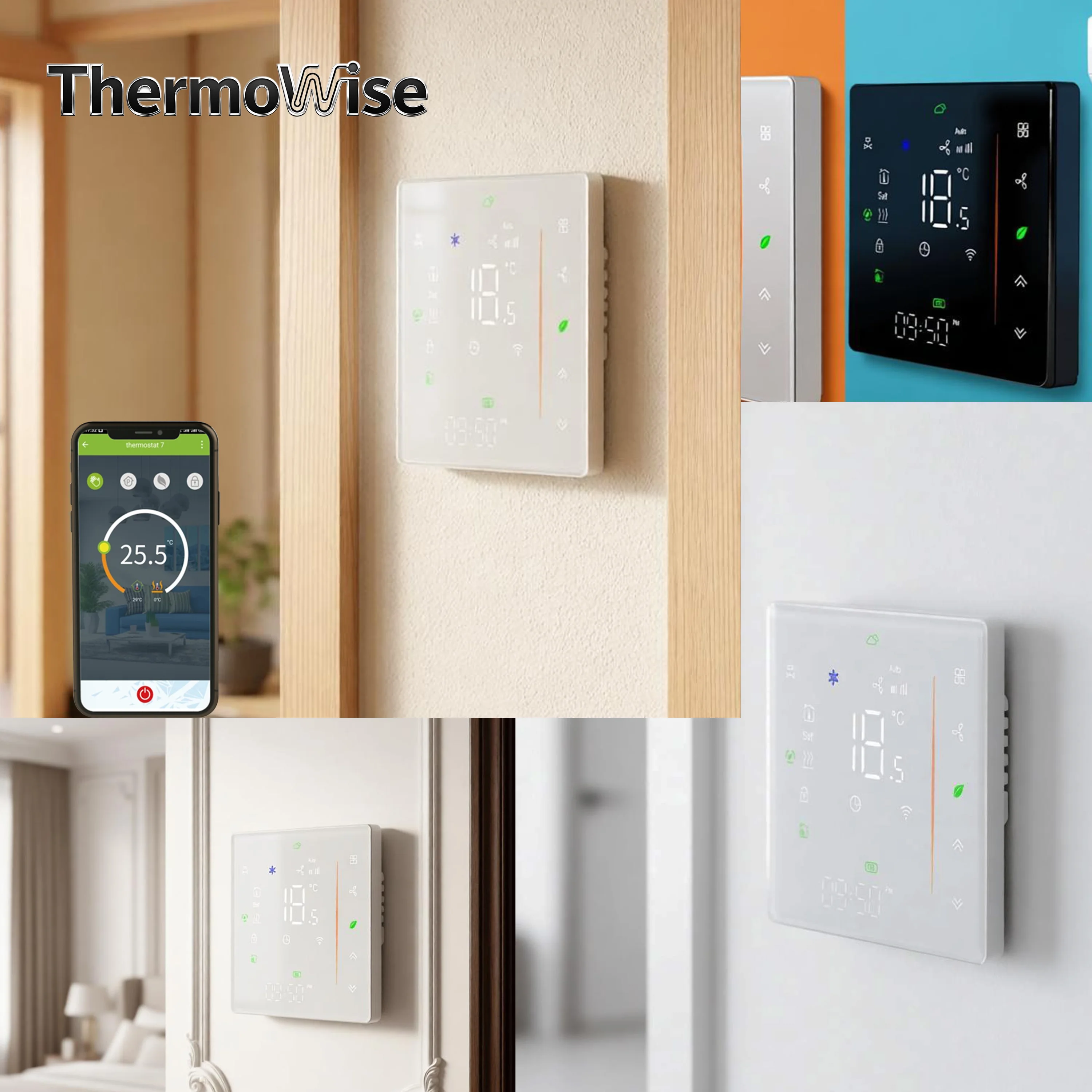 ZIGBEE/RS485/WIFI Smart Fan Coil Thermostat for AC/EC Valve Cooling Heating Regulates Home Temperature By 24V 220VAC
