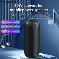 ZEALOT-MP2 20W Wireless Speakers,RGB Light,14 Hours Playtime,, Waterproof IPX 5,Wireless Speaker, Dual Pairing, 3600mAh Battery.