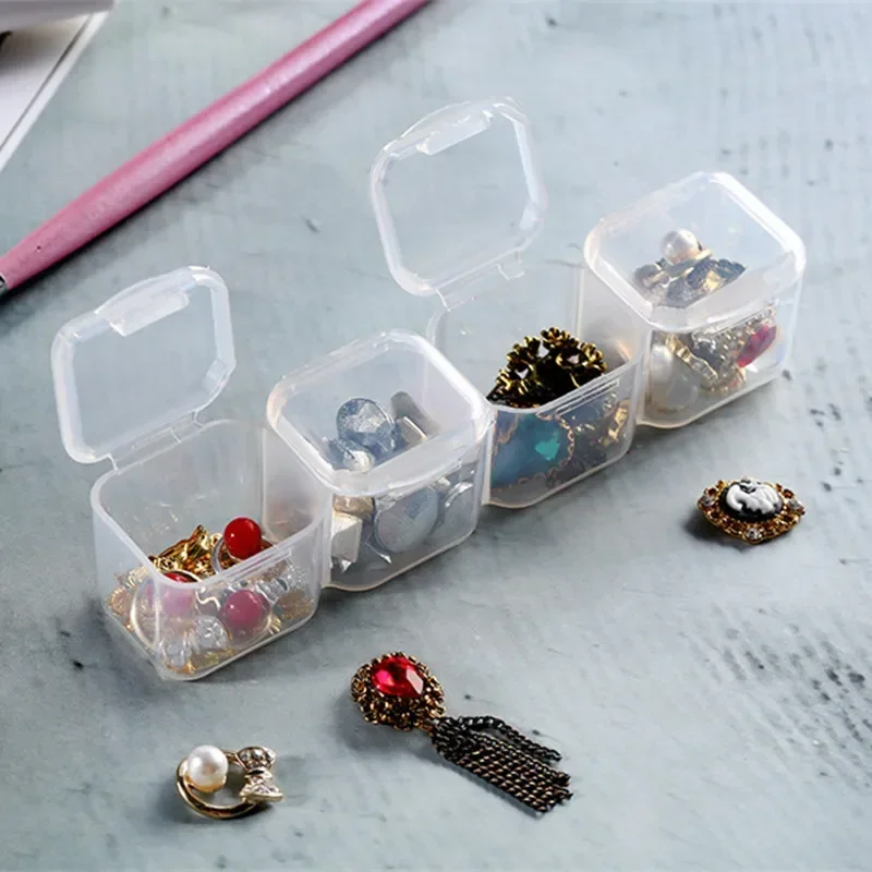 28 Grids Plastic  Art Nails Organizer with Lid Small Jewelry Storage Box Tablet/Pills Container Diamond Painting Holder