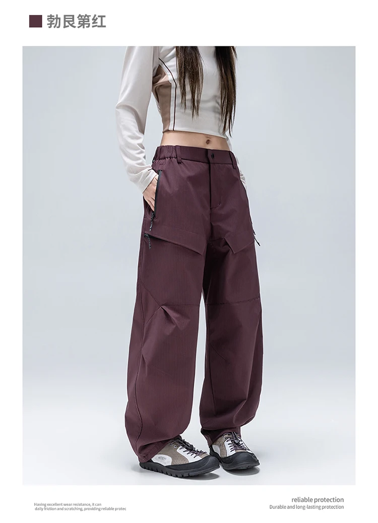 Outdoor Teflon Wasserdichte Cargohose - Unisex Amerikanischer Workwear-Stil Gerade Passform Wanderhose für den Herbst – Detail 12