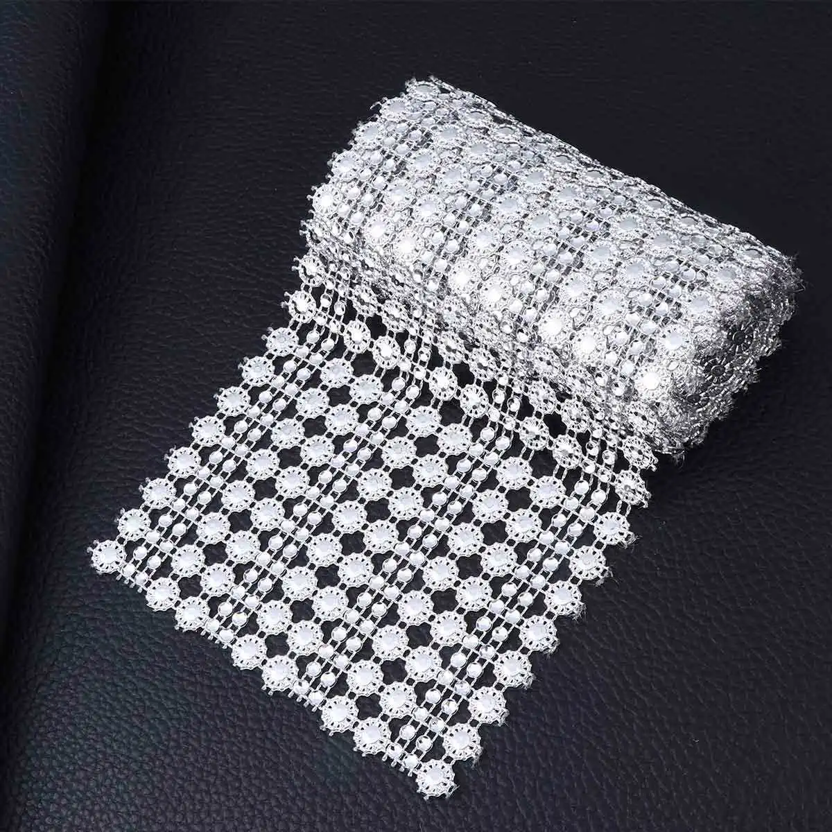 

1 Row Solar Flower Mesh Rhinestone Crystal Ribbon Crystal Roll for Wedding Bridal Shower Birthday Cake Vase Decoration