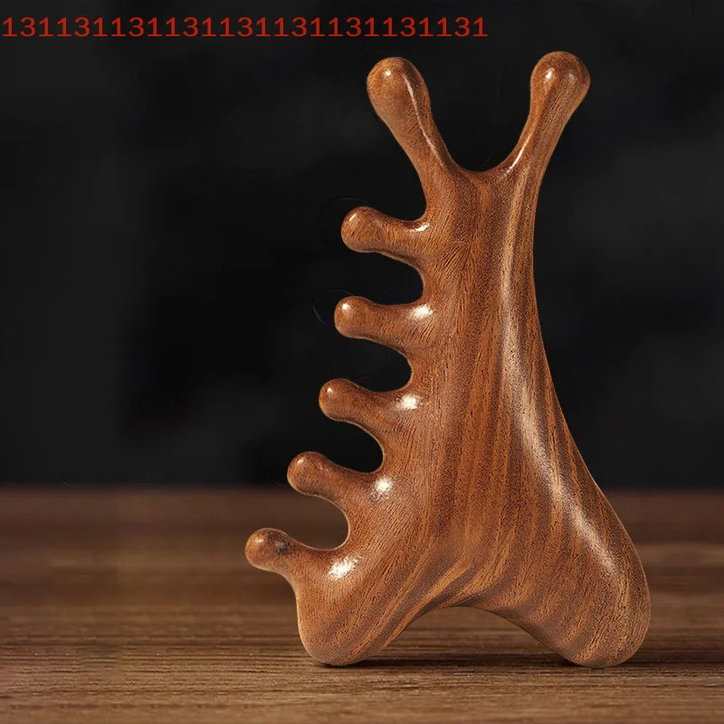 

Multifunctional Meridian Wooden Massage Head Health Comb Sandalwood Large Wide Tooth Guasha Point Comb