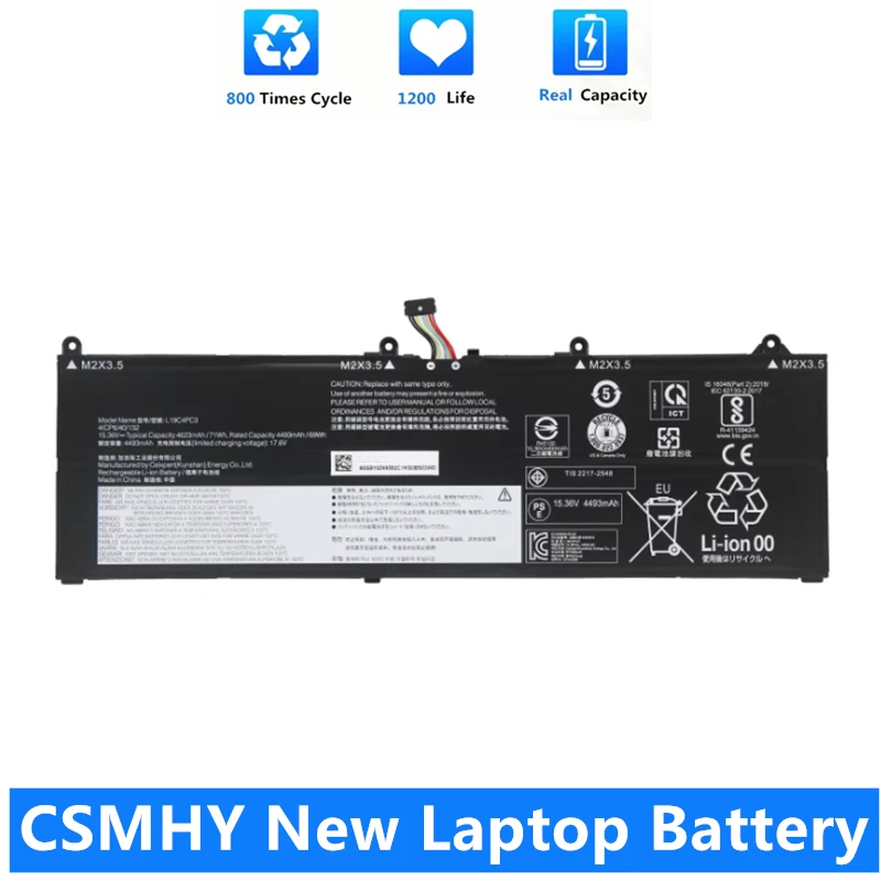 

Аккумулятор CSMHY для ноутбука Lenovo R7000P Y7000P 15,36, 2020 в, Вт/ч, L19C4PC3, L19M4PC3