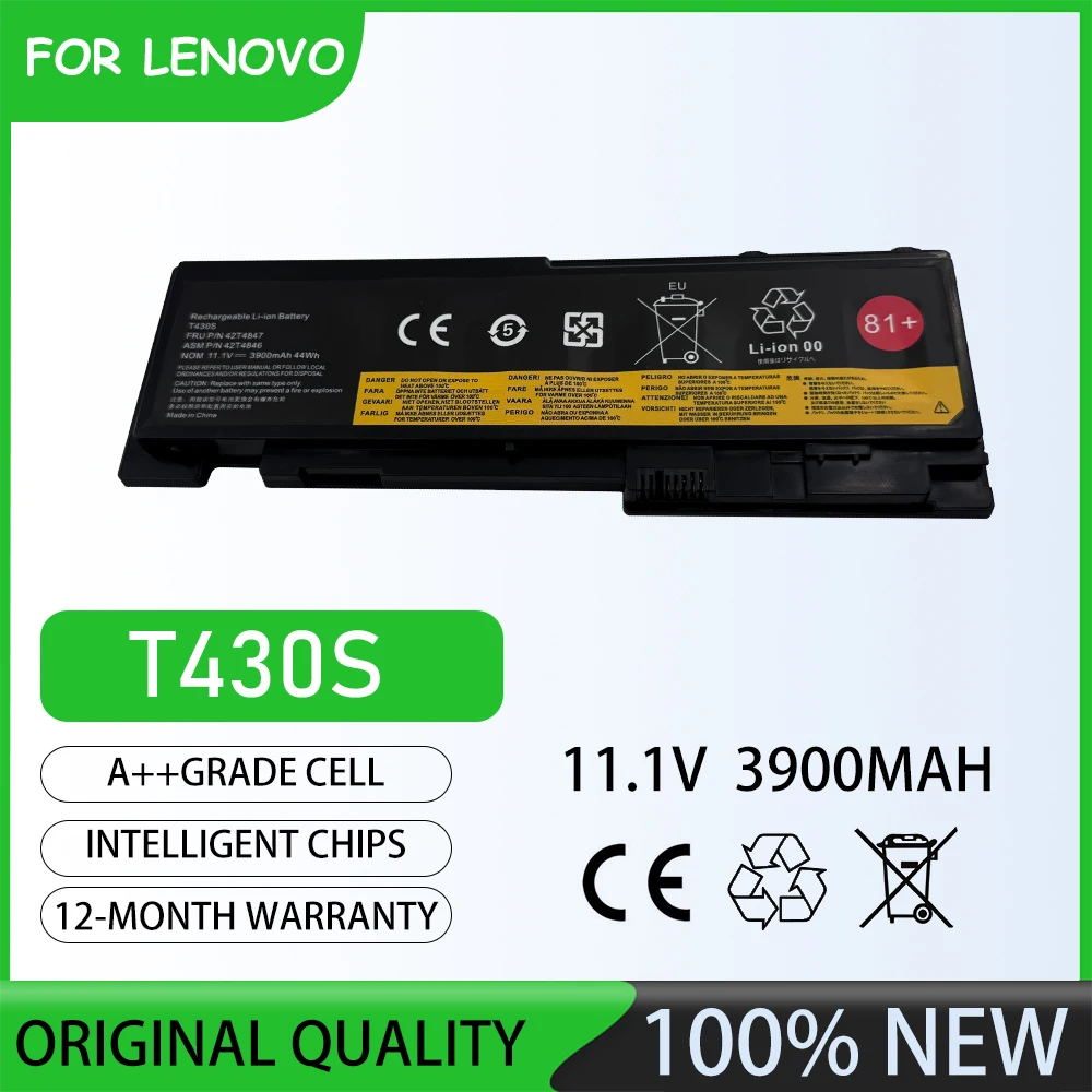 3900mAh T430S Laptop Battery For Lenovo ThinkPad T420S T420SI T430S T430SI 45N1036 45N1037 45N1038 45N1039 42T4846 42T4847 0A363
