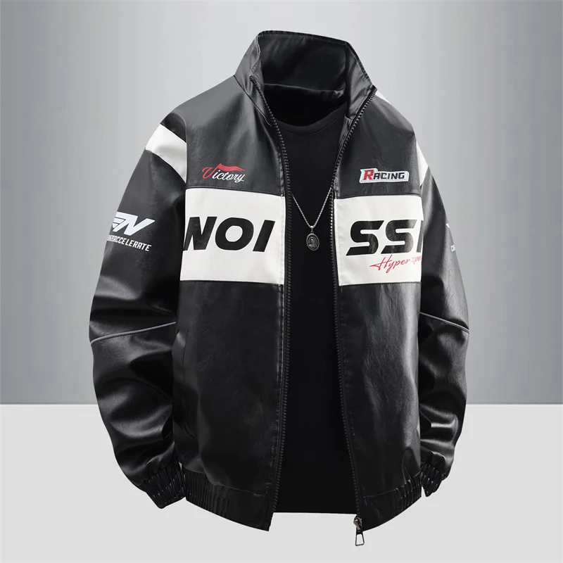 

Новая мужская кожаная куртка: модная повседневная модель с воротником, ветрозащитная, из натуральной кожи растительного дубления, с рукавами до локтя