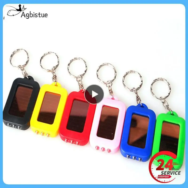 Mini Portable Solar Power 3 LED Light Keychain Keyring Flashlight Outdoor Survival Emergency Light Tools Small Flashlight