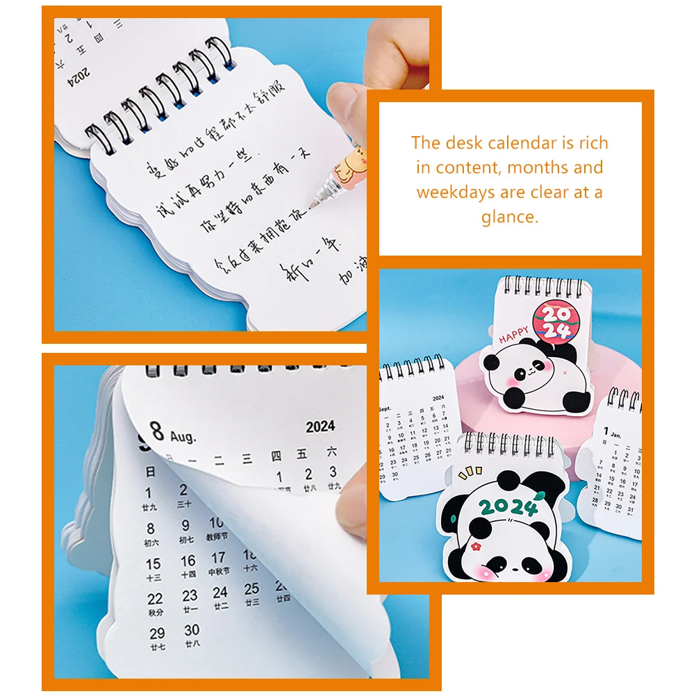 

4pcs Mini Desk Calendars Desktop Standing For Office Home Decorative Month Calendar With Paper Material Fine Workmanship