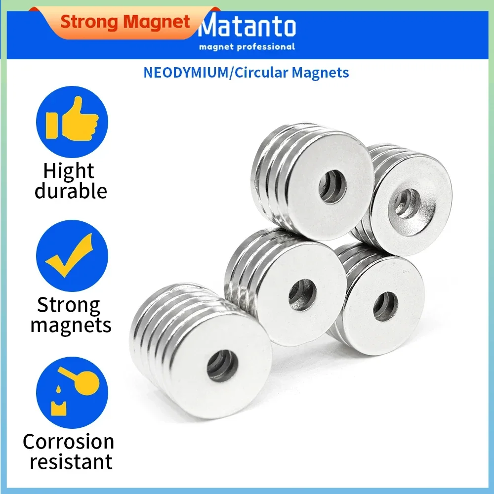 

5/10/20/30/50/100PCS 18x3-5 mm Disc Permanent NdFeB Magnets 18*3 mm Hole 5mm Round Countersunk Strong Magnet 18x3-5mm 18*3-5