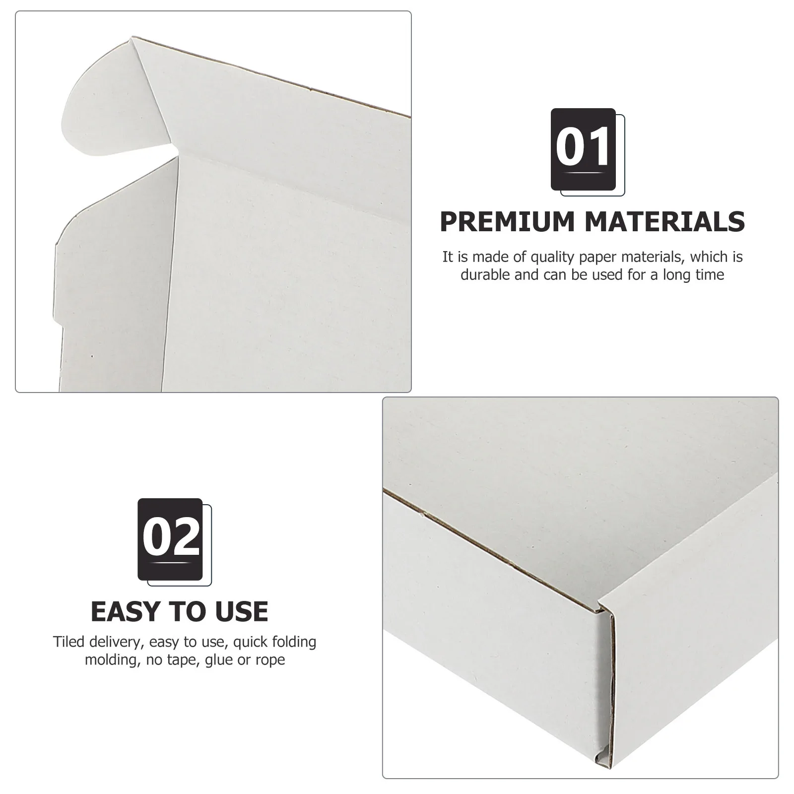 Caixas de embalagem de papel ondulado, 20 peças, caixa de armazenamento móvel resistente para envelopes, roupas, toalhas, envio reutilizável