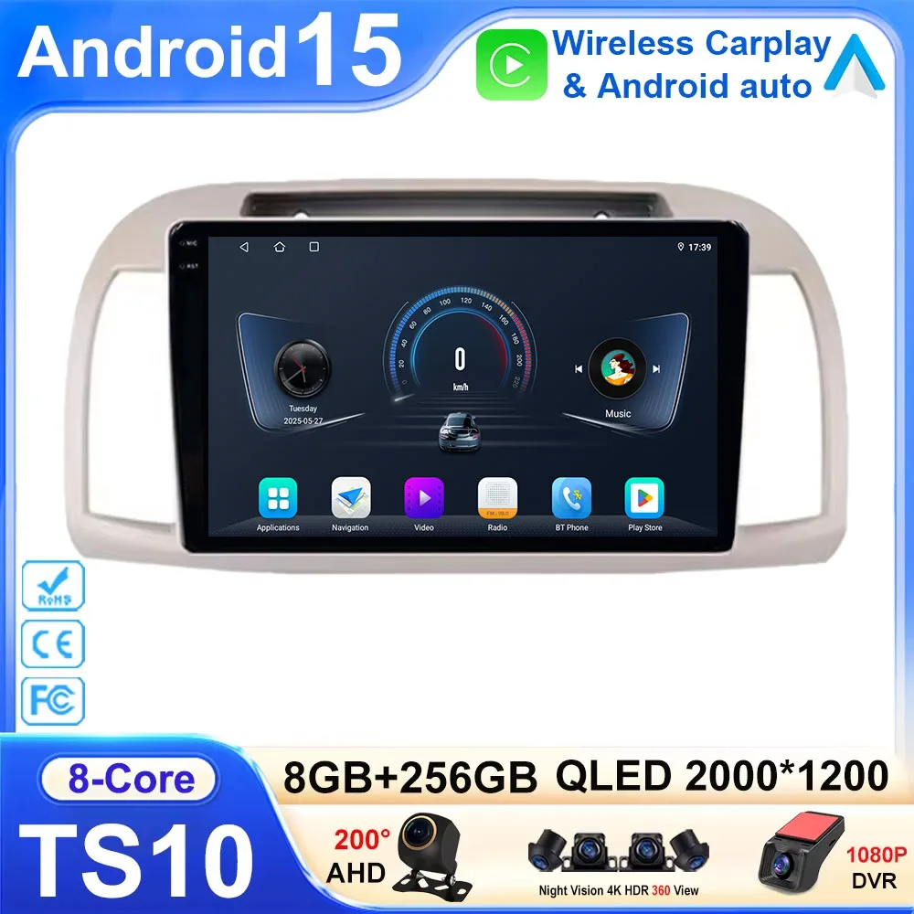 

Android 15 For Nissan March Micra K12 2002 2003 2004 - 2010 Navigation GPS Carplay Auto Car Radio Player Multimedia 4G WIFI QLED