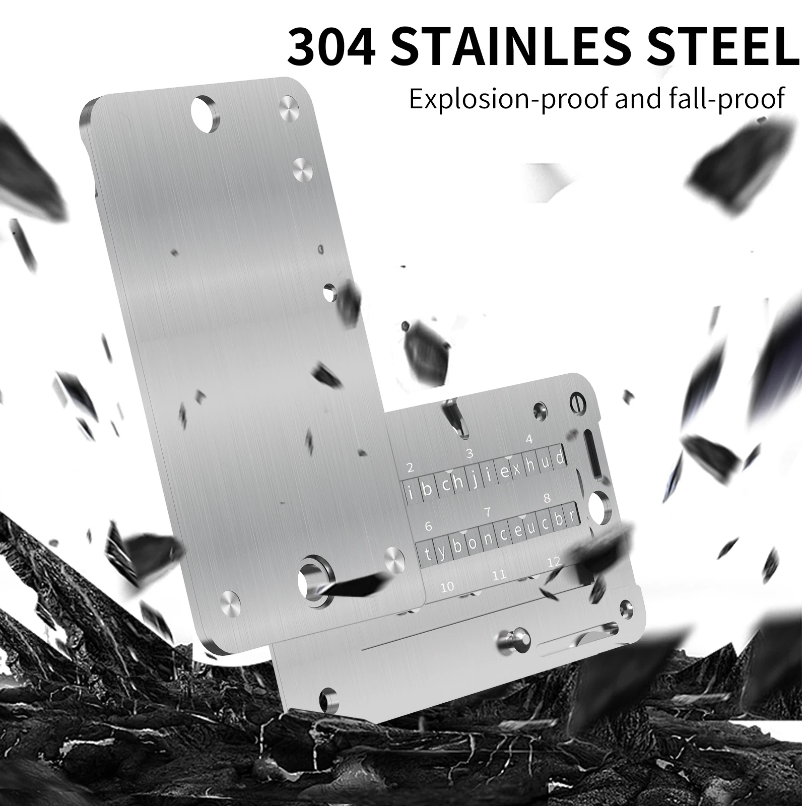 Mnemonic Seed Phrase Metal Backup – RVS Crypto Wallet Recovery Phrase Storage Kit, Cold Wallet Backup