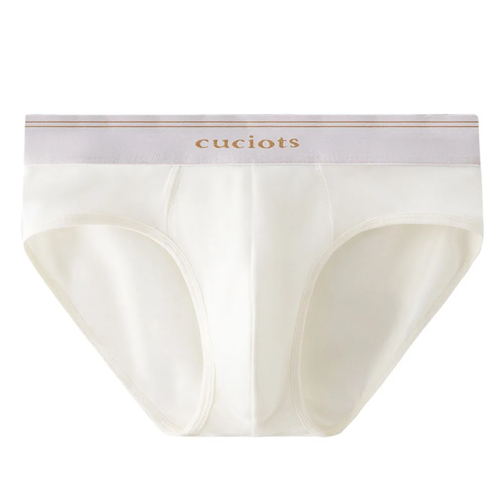 Men's Cotton Modal Briefs with U-Convex Pouch - Breathable Sports Underwear for Sweat Absorption - White/Black/Grey