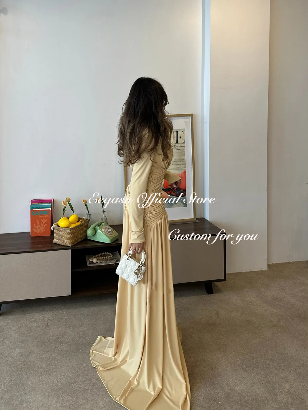 럭셔리 긴 소매 프롬 드레스 머메이드 저지 정장 이브닝 드레스 여성 파티 웨딩 맞춤형 드레스