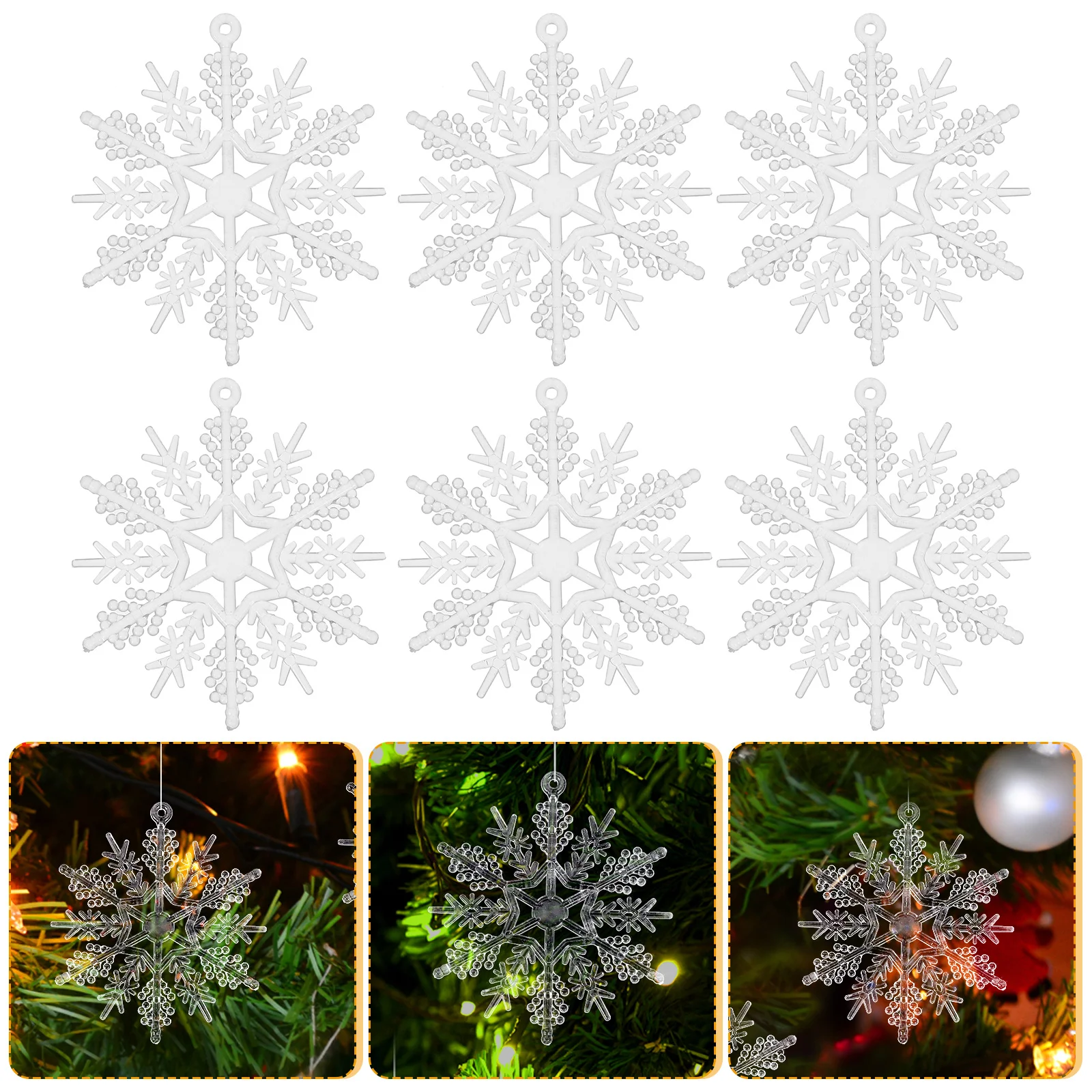 

50Pcs Xmas Tree Snowflake Pendant Beautiful Hanging Xmas Decoration Party Props Christmas Tree Hanging Decors Christmas Decor