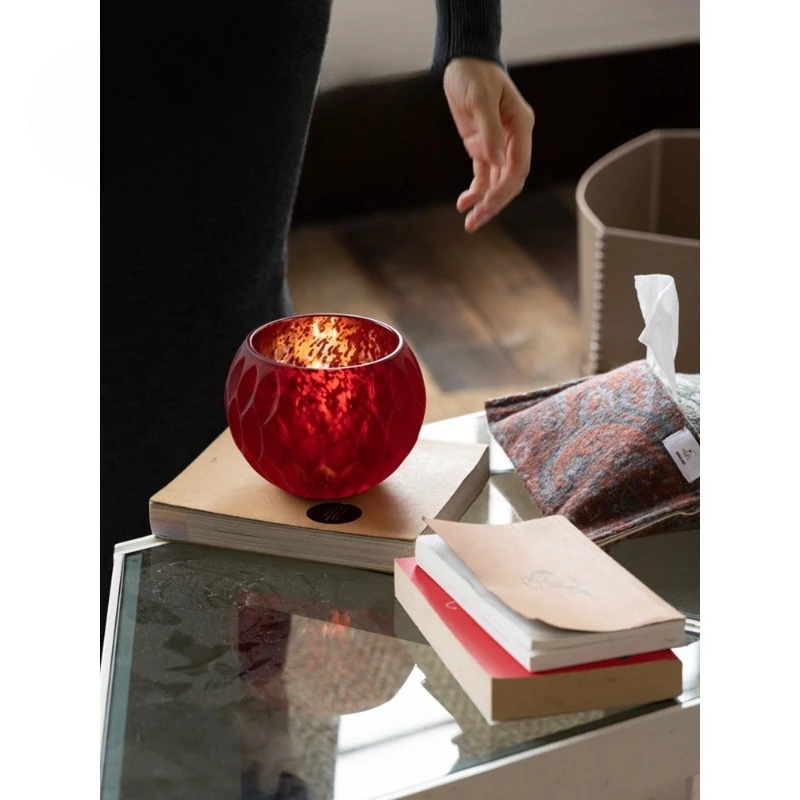 Embossed glazed aromatherapy atmosphere candle cup ornament