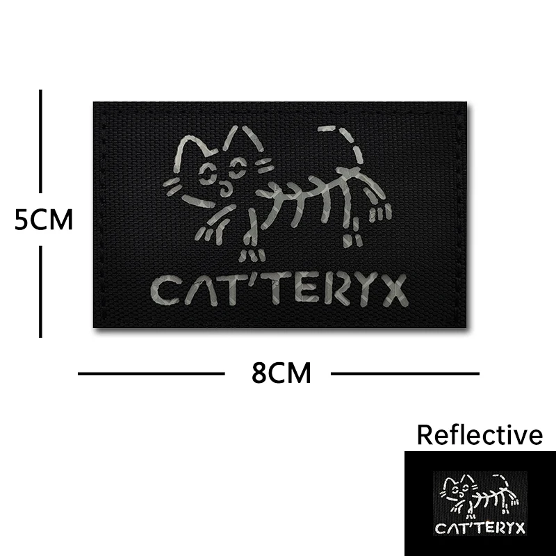 Animal badges tiger Laser Engraving IR Reflective Armband Fun Armband Skeleton Cat Morale Skeleton Dog Outdoor Backpack Patch