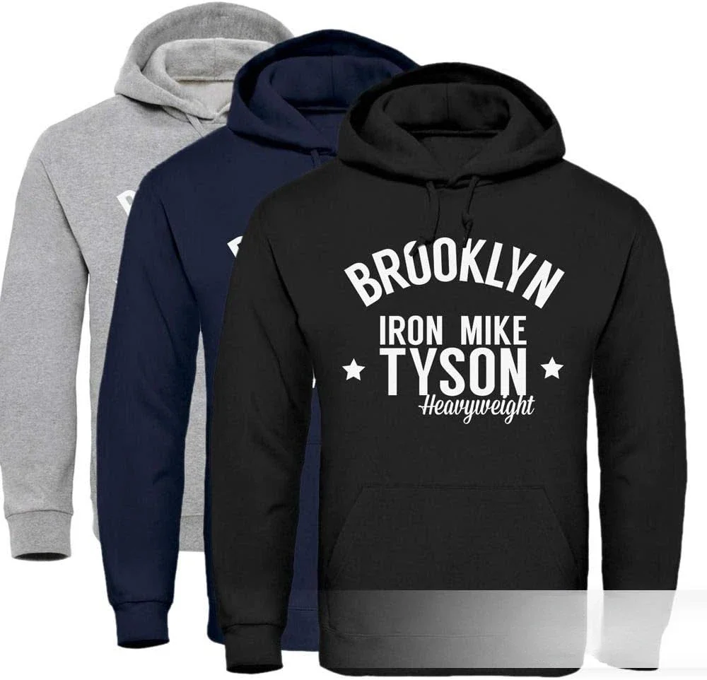 

Brooklyn Boxing Club Iron Mike Tyson, тяжелый пуловер с капюшоном, новый удобный повседневный мужской свитшот из 100% хлопка, уличная одежда