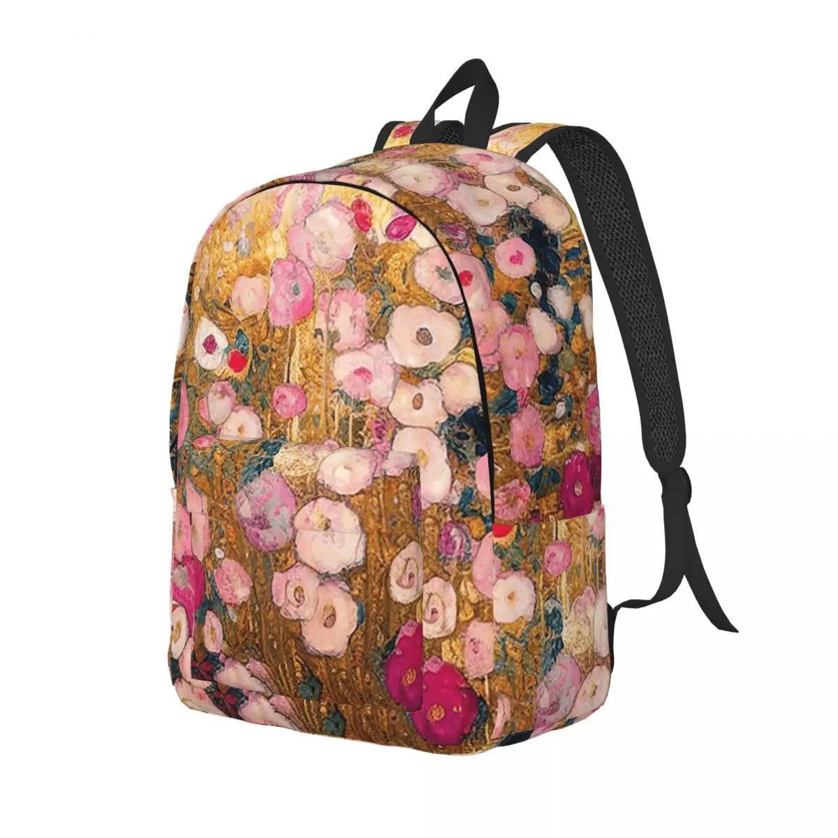 

Gustav Klimt Pink Flower Garden Backpack Daypack Large Capacity Children BookBag School Bag Shoulder Bags for Men Women