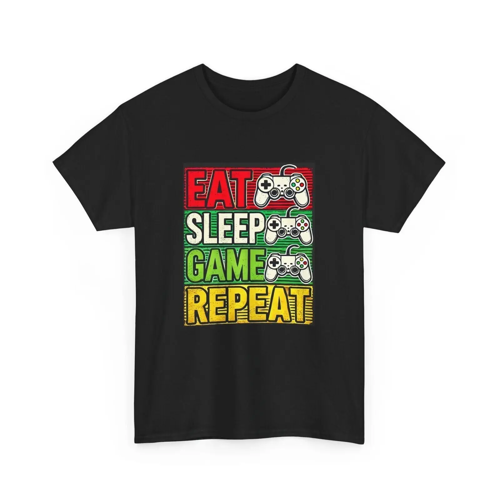

Футболка Eat Sleep Game Repeat Gamer, черный хлопок