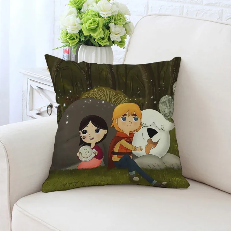 

45x45cm cute pillowcase anime Song of the sea printed sofa cushion cover headboard backrest chair backrest pillowcase