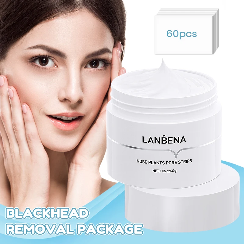 LANBENA-mascarilla para eliminar espinillas, máscara facial para el cuidado de la piel, pegatinas de limpieza de poros, Peel Nasal, tiras negras