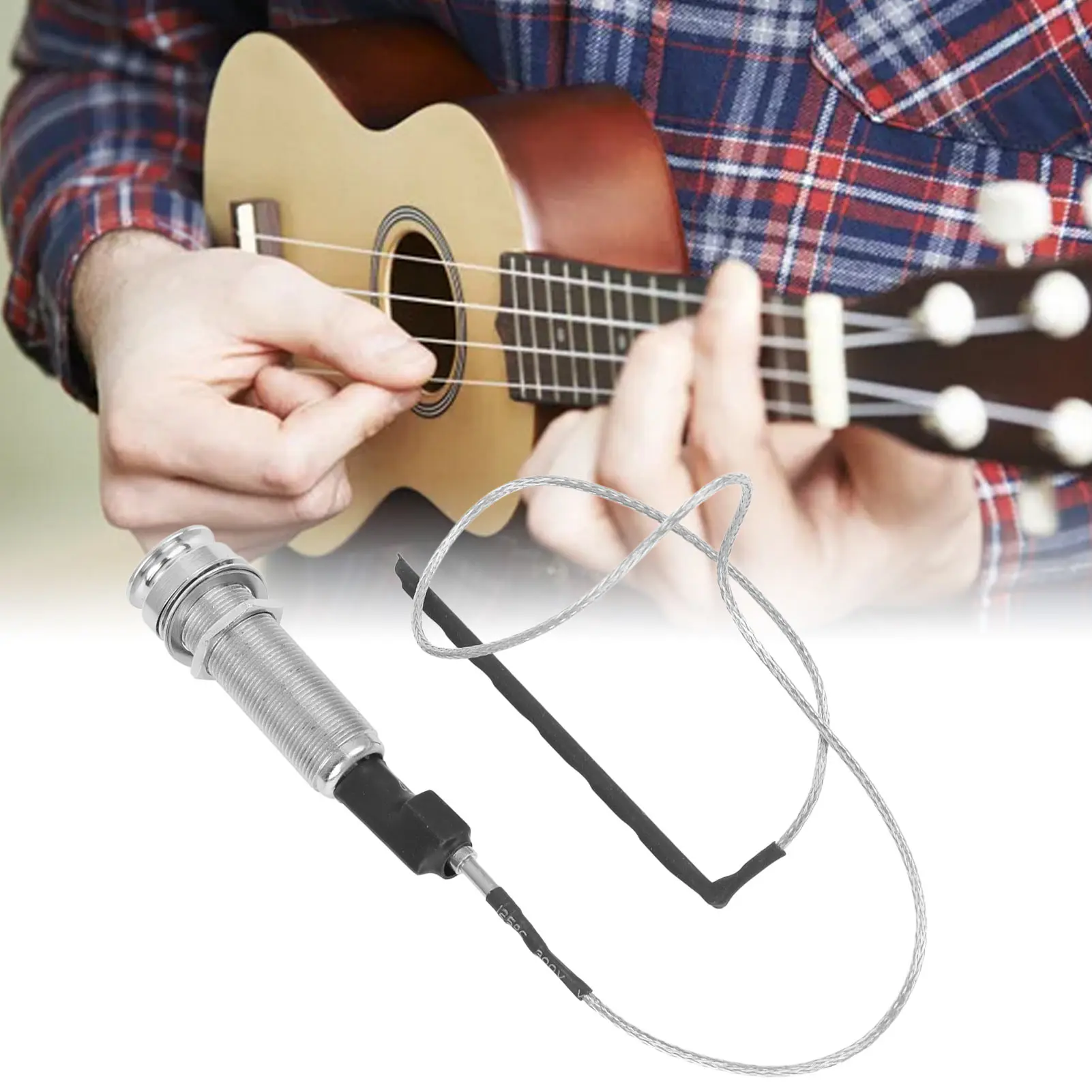 

Acoustic Guitar Pickup Under Saddle Piezo Pickup Stick Durable Easy Installation High Sensitivity with 6.35MM Endpin Output Jack