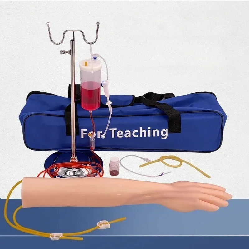 kit-de-bras-d'entrainement-iv-pour-la-pratique-de-la-ponction-veineuse-bras-de-phlebotomie-avec-support-de-perfusion-bras-d'entrainement-en-latex-pvc-avec-un-sac-a-main-de-rangement