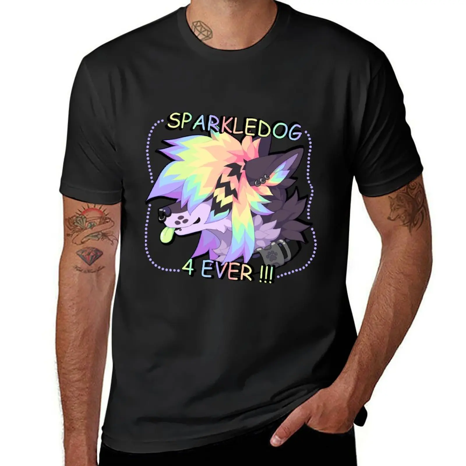 

Sparkledog 4 Ever T-Shirt summer top Clothing gifts for boyfriend Men's clothing