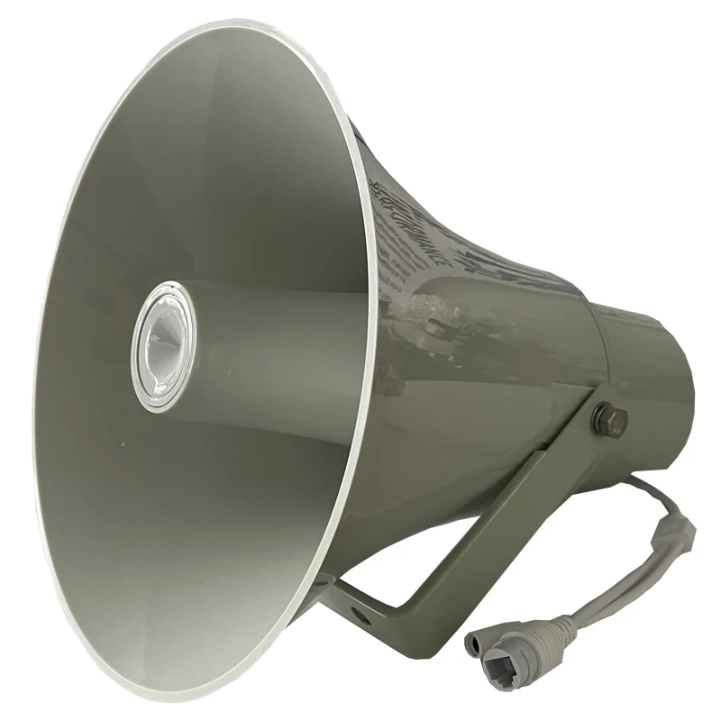 

IP network horn speaker 30-50 watts support POE/4G network compatible LAN/Internet platform application in outdoorne