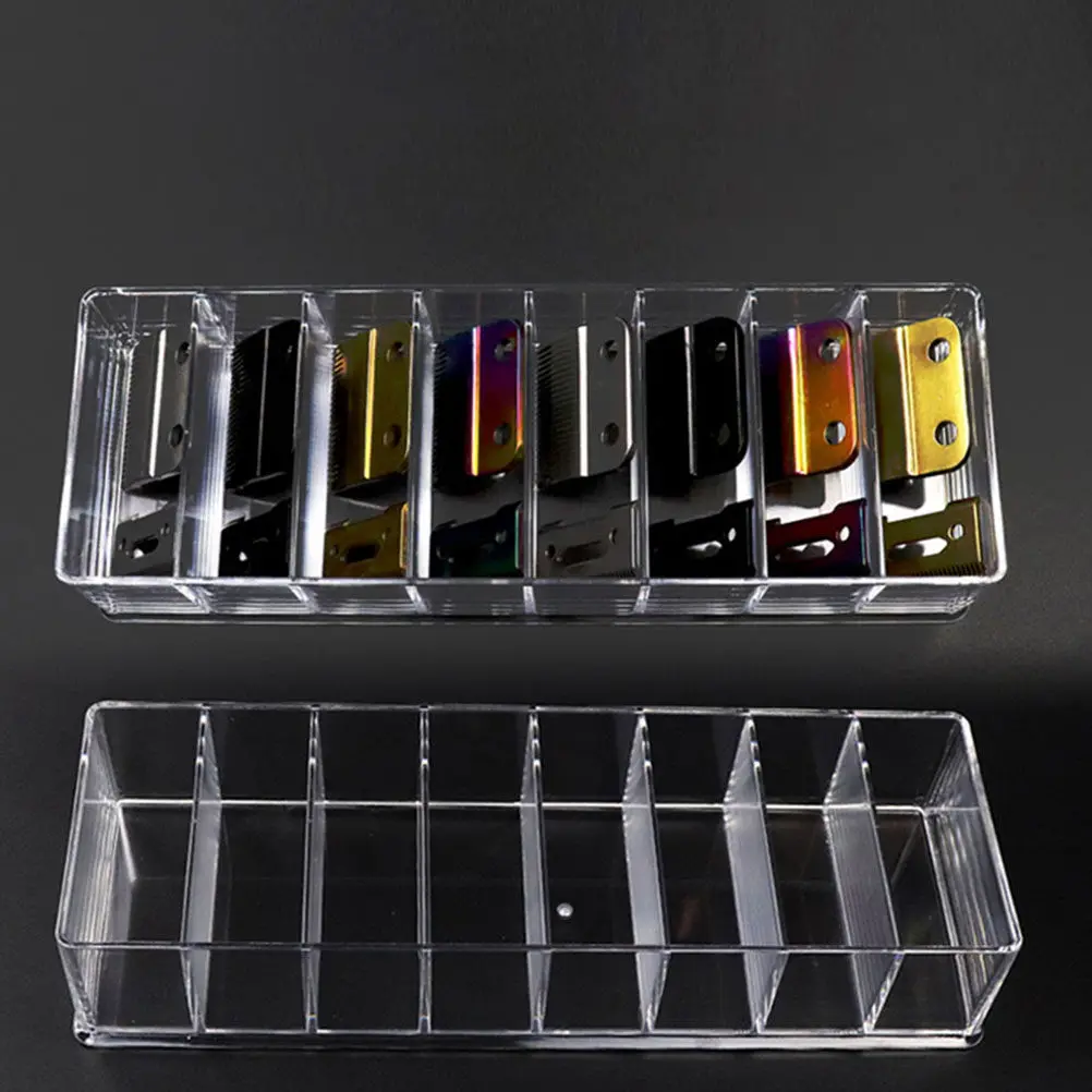 

1Pcs Multi-Slot Hair Clipper Head Storage Box Heavy-Duty Compartment Container for Electric Clipper Accessories Hair Cutting