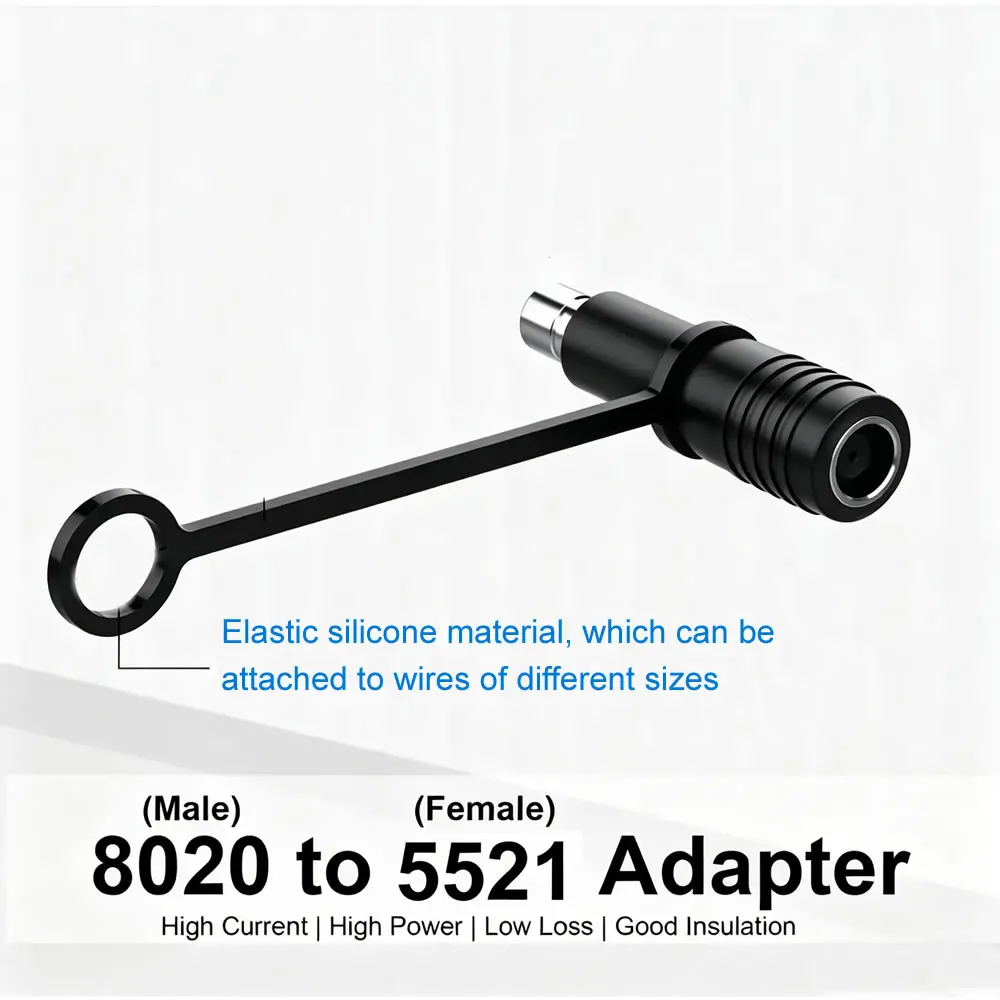 DC Power 5.5mmx2.1mm Female to DC 8020 Male Converter Adapter for Jackery Solar Panel RV Portable Power Station Solar Generator