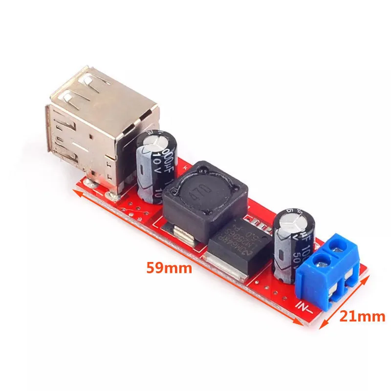 2~200Pcs Dual USB Output 9V/12V/24V/36V To 5V DC-DC 3A Step-Down Power Supply Module For Car Charging