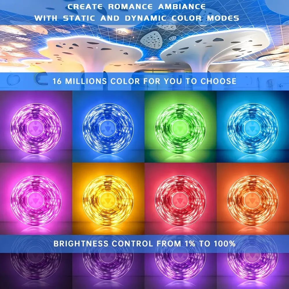 5V LED Strip Lights Dimmable Color-Changing Tubes Suitable USB-Powered Cuttable Lighting - with 20-Key Remote (Infrared)& Music