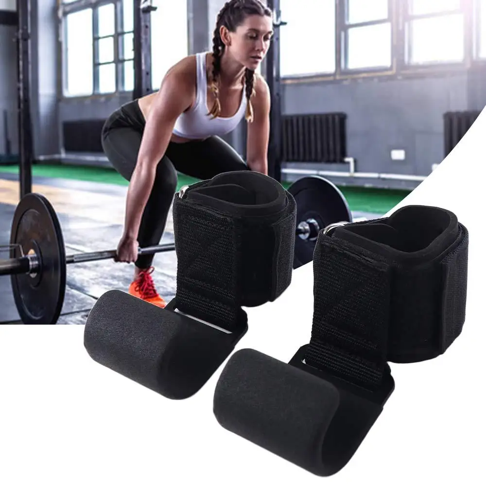 1 par de correas de elevación tipo gancho de dominadas, gancho de agarre de levantamiento de pesas antideslizante ajustable, protector de muñeca de potencia auxiliar suave