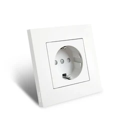 Depoguye-Adaptateur mural électrique noir standard UE, panneau PC 16A, prise de courant allemande, pour la maison et la chambre