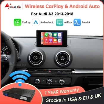 Road Top-decodificador inalámbrico para coche, dispositivo con Android, CarPlay, AirPlay, Mirror Link, cámara trasera, funciones BT, para Audi A3 2013-2018 1