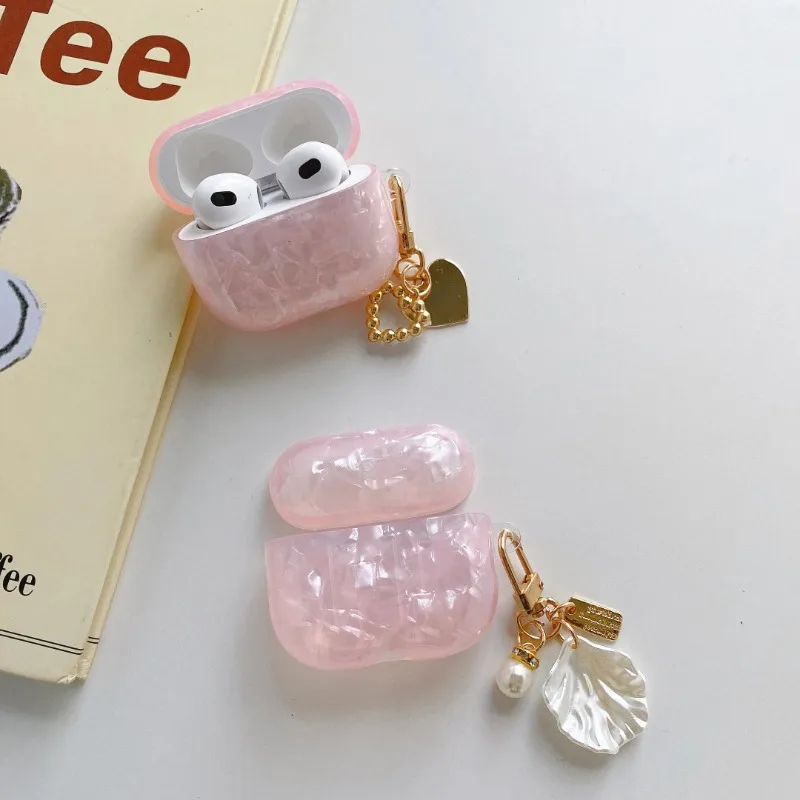 Pearl Earphone Cases For Airpods 4 Pro 2 Leopard Pendant Headphone Protective Cover For Airpod 3 Pro 2 1 3rd Generation Case