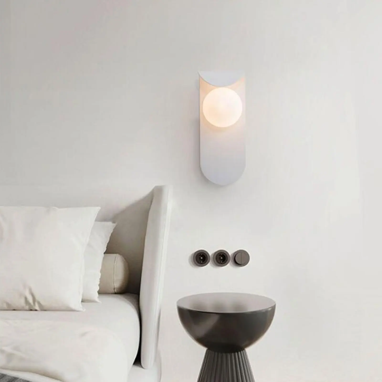 ZK50 Wall Mounted Sconce Light Shade Modern Glass LED Wall Sconce Lamp Housing for Bedroom Living Room Decoration