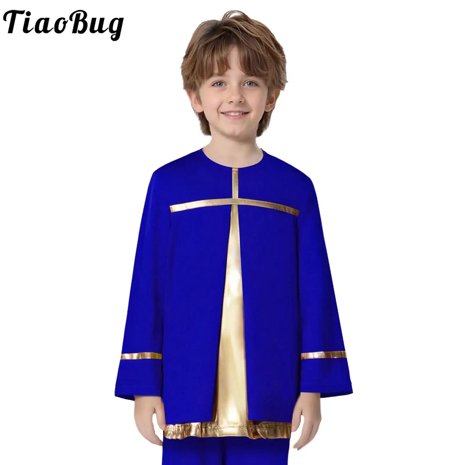 

Фестиваль для мальчиков и девочек, литургический священник, топ для косплея, рубашка с длинными рукавами для поклонения, костюм для выступлений в церковном холе